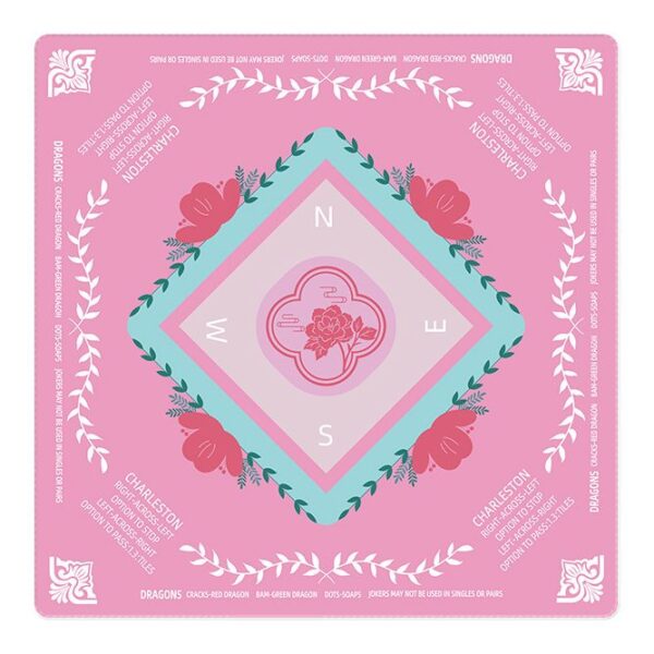 Light pink Mahjong mat Olive Branch Collection flat lay view on white background