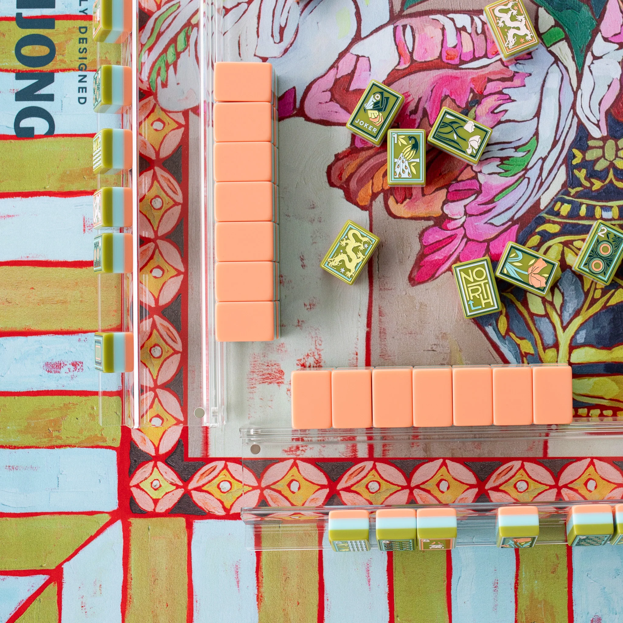 Top view of Bamboo Sunset Mahjong tiles arranged neatly showing full gameplay layout aesthetic